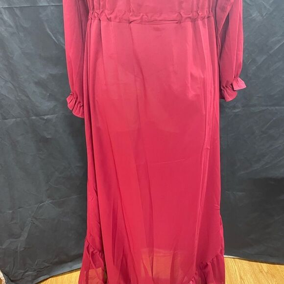 Maroon ruffle dress - Picture 8 of 10